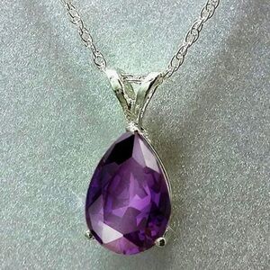 Purple Teardrop Pendant Necklace